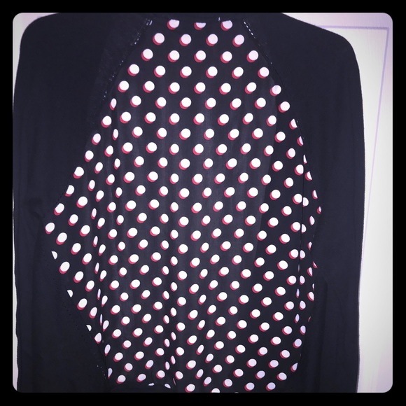 Elle Sweaters - Elle cardigan sheer back with polka dots